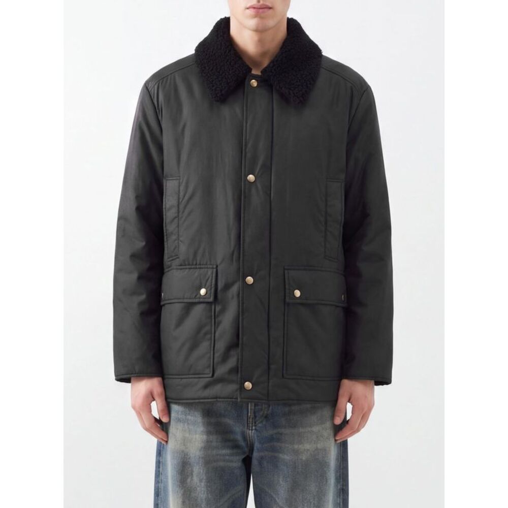 Maison Margiela Men Maison Margiela Padded Nylon Jacket With Fur Collar
